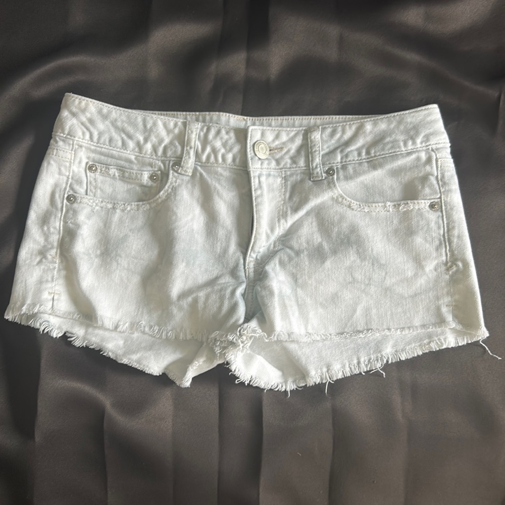 White jean shorts